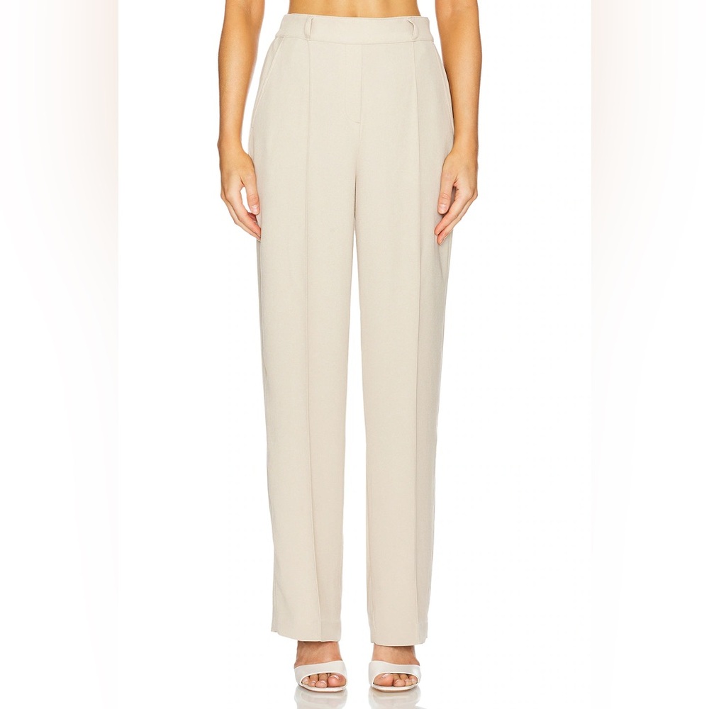 Spanx High Rise Crepe Wide Leg Cropped Trousers Tahini Tan Size XL
